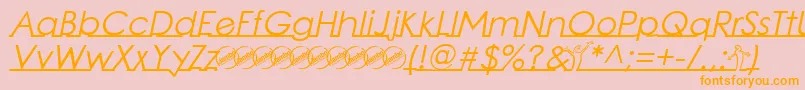 LinearmenteItalic Font – Orange Fonts on Pink Background