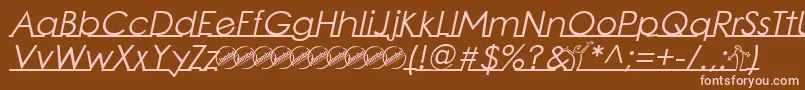 LinearmenteItalic Font – Pink Fonts on Brown Background