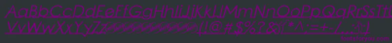 LinearmenteItalic Font – Purple Fonts on Black Background