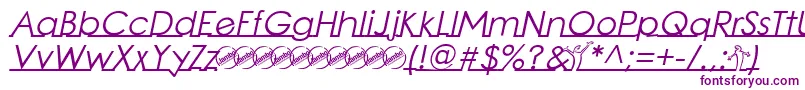 LinearmenteItalic Font – Purple Fonts on White Background