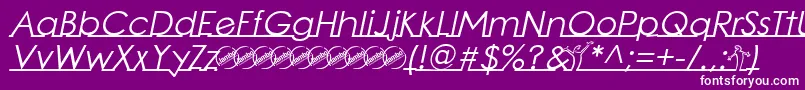 LinearmenteItalic Font – White Fonts on Purple Background