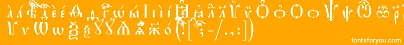 フォントHirmosUcsSpacedout – オレンジの背景に白い文字