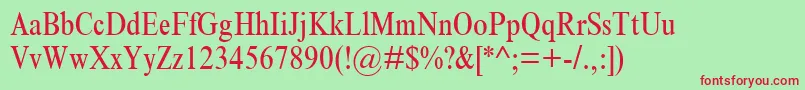 TimesNrCondensed Font – Red Fonts on Green Background