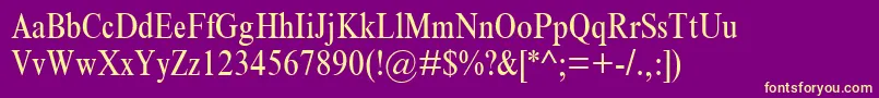 TimesNrCondensed Font – Yellow Fonts on Purple Background
