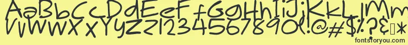 MakNgahPunya-Schriftart – Schwarze Schriften auf gelbem Hintergrund