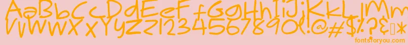 MakNgahPunya Font – Orange Fonts on Pink Background