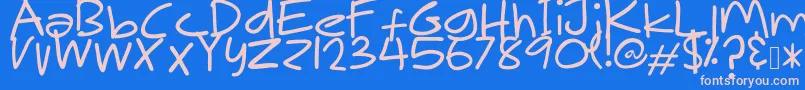 MakNgahPunya Font – Pink Fonts on Blue Background
