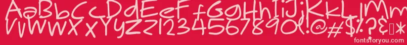 MakNgahPunya Font – Pink Fonts on Red Background