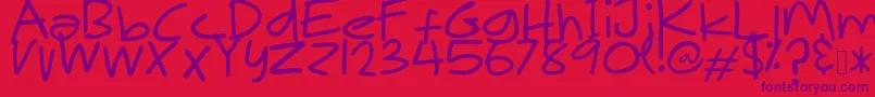 MakNgahPunya-fontti – violetit fontit punaisella taustalla