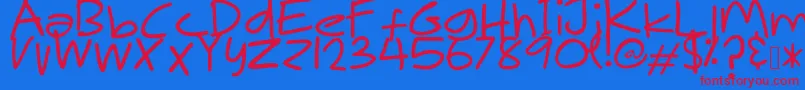 MakNgahPunya Font – Red Fonts on Blue Background