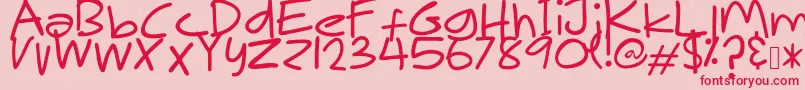 MakNgahPunya-Schriftart – Rote Schriften auf rosa Hintergrund