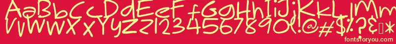 MakNgahPunya Font – Yellow Fonts on Red Background