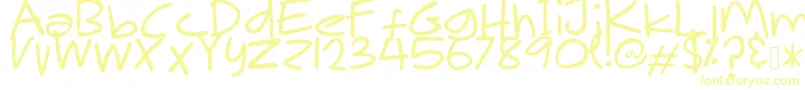 Więcej informacji o czcionce MakNgahPunya Czcionka MakNgahPunya – żółte czcionki na białym tle