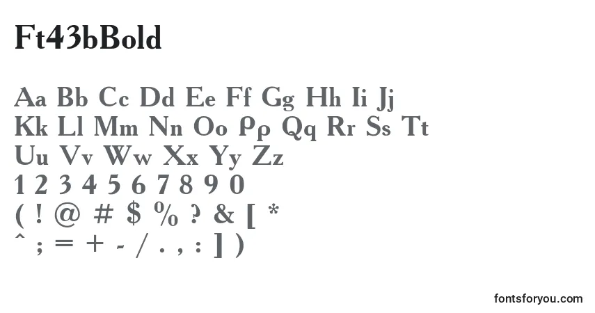 Ft43bBoldフォント–アルファベット、数字、特殊文字