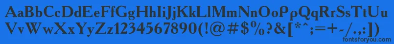 Ft43bBold-Schriftart – Schwarze Schriften auf blauem Hintergrund