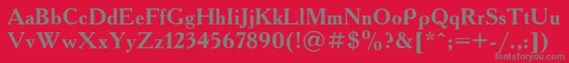 フォントFt43bBold – 赤い背景に灰色の文字