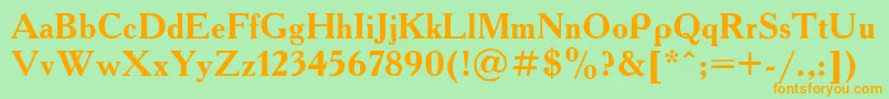 Ft43bBold Font – Orange Fonts on Green Background