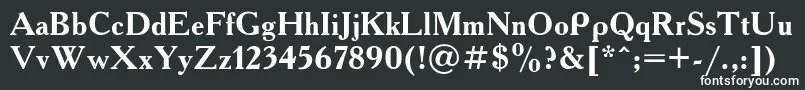 Ft43bBold-fontti – valkoiset fontit mustalla taustalla