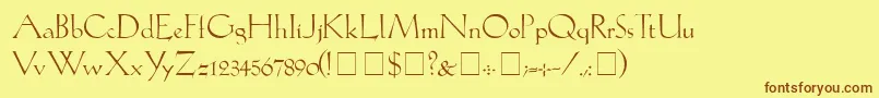 LilithLight Font – Brown Fonts on Yellow Background