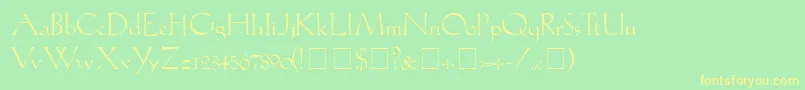 LilithLight Font – Yellow Fonts on Green Background