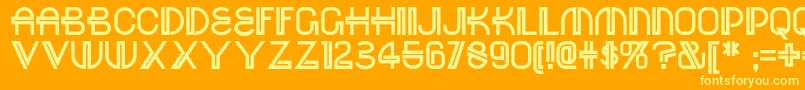 Redoctobernf Font – Yellow Fonts on Orange Background