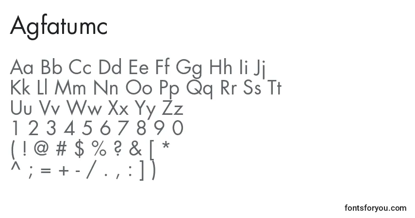 Agfatumcフォント–アルファベット、数字、特殊文字