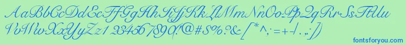 Tangoscriptssk Font – Blue Fonts on Green Background