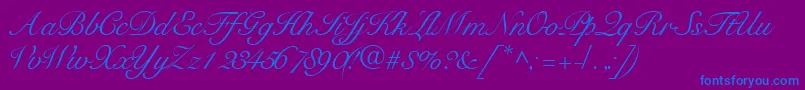 Tangoscriptssk Font – Blue Fonts on Purple Background