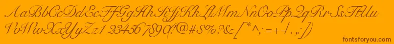 Tangoscriptssk Font – Brown Fonts on Orange Background