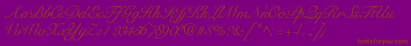 Tangoscriptssk-Schriftart – Braune Schriften auf violettem Hintergrund