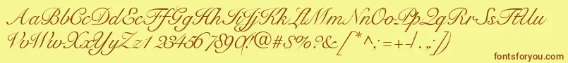 Tangoscriptssk Font – Brown Fonts on Yellow Background