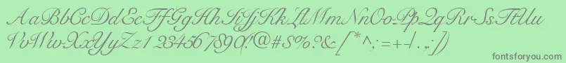 Tangoscriptssk Font – Gray Fonts on Green Background