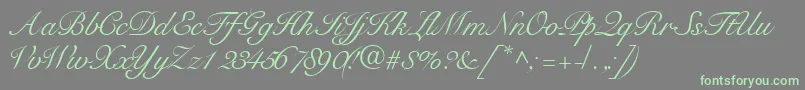 Tangoscriptssk Font – Green Fonts on Gray Background