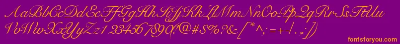 Tangoscriptssk Font – Orange Fonts on Purple Background