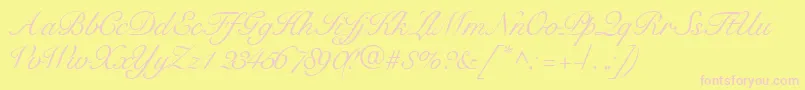 Tangoscriptssk Font – Pink Fonts on Yellow Background