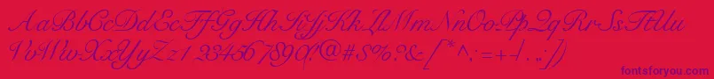 Tangoscriptssk Font – Purple Fonts on Red Background