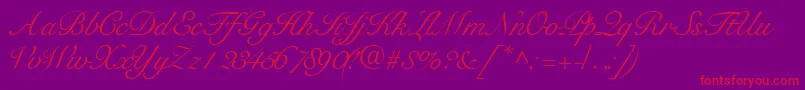 Tangoscriptssk Font – Red Fonts on Purple Background