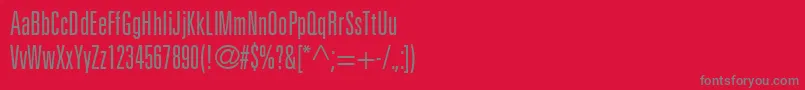 NovaLightUltraSsiLightUltraCondensed-fontti – harmaat kirjasimet punaisella taustalla