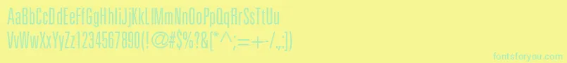 フォントNovaLightUltraSsiLightUltraCondensed – 黄色い背景に緑の文字