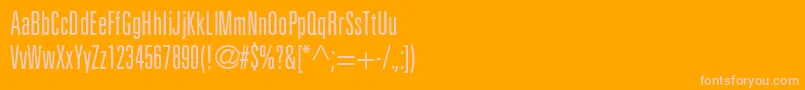Saiba mais sobre a fonte NovaLightUltraSsiLightUltraCondensed Fonte NovaLightUltraSsiLightUltraCondensed – fontes rosa em um fundo laranja