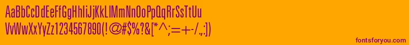 NovaLightUltraSsiLightUltraCondensed Font – Purple Fonts on Orange Background