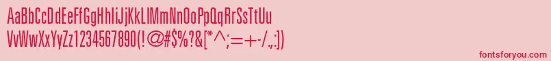 NovaLightUltraSsiLightUltraCondensed-Schriftart – Rote Schriften auf rosa Hintergrund