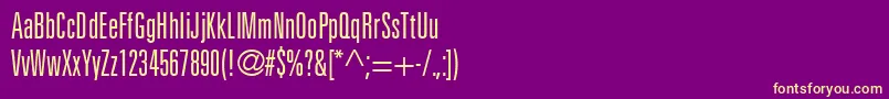 Saiba mais sobre a fonte NovaLightUltraSsiLightUltraCondensed Fonte NovaLightUltraSsiLightUltraCondensed – fontes amarelas em um fundo roxo