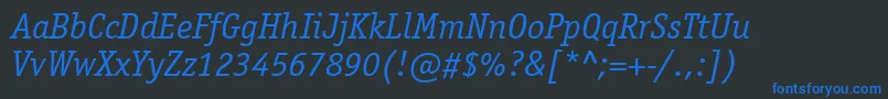Подробнее о шрифте ItcOfficinaSerifLtBookItalic Шрифт ItcOfficinaSerifLtBookItalic – синие шрифты на чёрном фоне