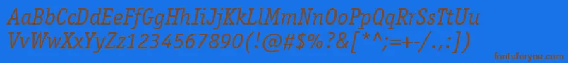More about ItcOfficinaSerifLtBookItalic Font ItcOfficinaSerifLtBookItalic Font – Brown Fonts on Blue Background