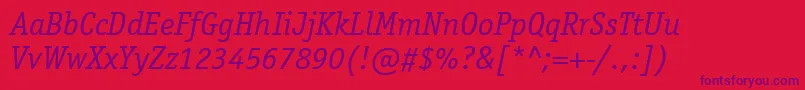 Lisätietoja ItcOfficinaSerifLtBookItalic-fontista ItcOfficinaSerifLtBookItalic-fontti – violetit fontit punaisella taustalla