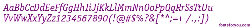 Lisätietoja ItcOfficinaSerifLtBookItalic-fontista ItcOfficinaSerifLtBookItalic-fontti – violetit fontit valkoisella taustalla
