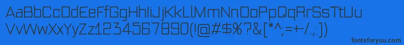 フォントModernSquared2 – 黒い文字の青い背景