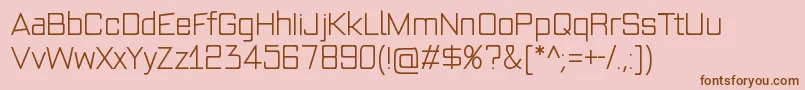 Fonte ModernSquared2 – fontes marrons em um fundo rosa