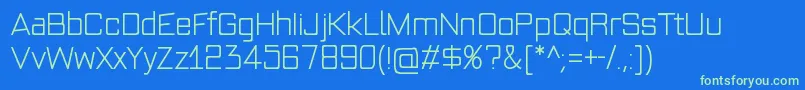 ModernSquared2 Font – Green Fonts on Blue Background